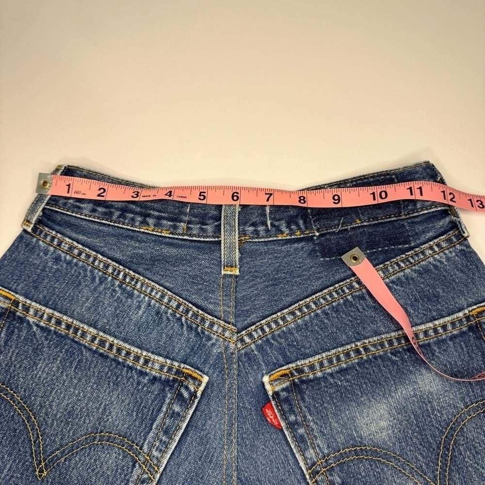EB Denim Reconstructed Levi’s Vintage Cross Over Shorts SZ XXS/24 90’s Y2K USA - Picture 10 of 10